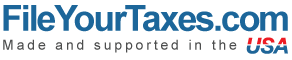 File Your Taxes Logo Made and supported in the United States of America